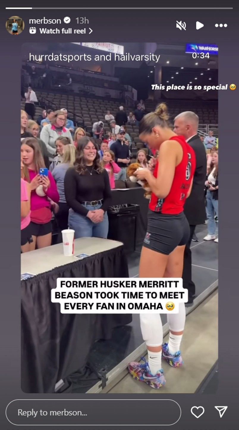 Merritt Beason's story - Source: via @merbson on Instagram